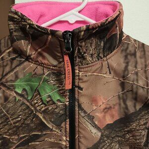 Neon pink and camo fleece